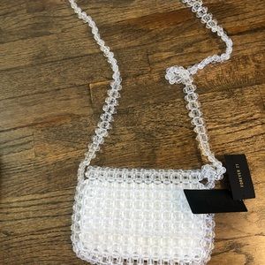 60s mod clear beaded bag NEW